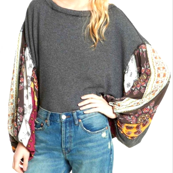 Free people  we the free oversized hippie style waffle shirt. Fits up medium - Picture 9 of 15